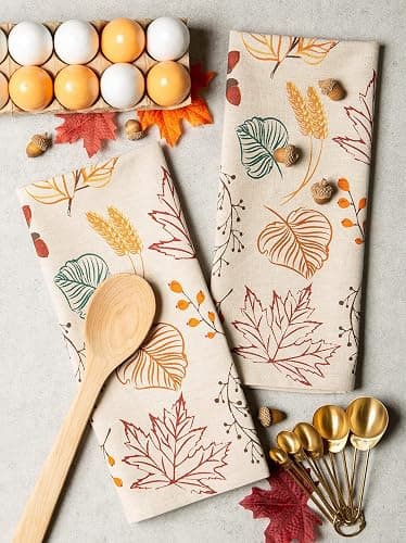 DII Fall Kitchen Towels for Kitchen Decorative Cotton Dish Towel Set, 18x28, Autumn Leaves, 2 Count thumbnail 7