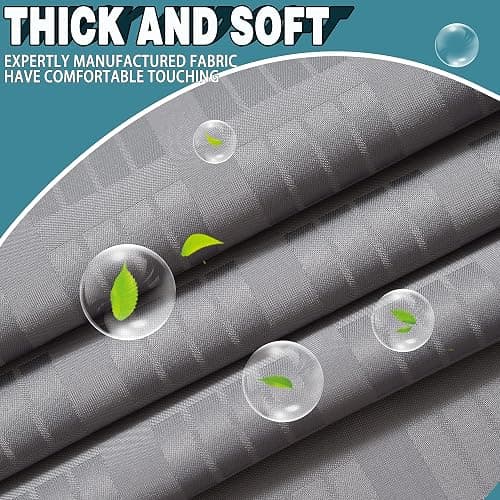 Conbo Mio Hotel Style Fabric Shower Curtain with Snap in Liner for Bathroom Machine Washable Waterproof Repellent (Check-Grey,71" W x 74" H) thumbnail 6