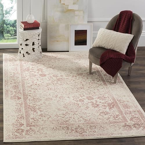 SAFAVIEH Adirondack Collection Area Rug - 5'1" x 7'6", Ivory & Rose, Distressed Vintage Floral Design, Non-Shedding & Easy to Clean, Ideal for Living Room, Bedroom, Dining Space (ADR109H) thumbnail 5