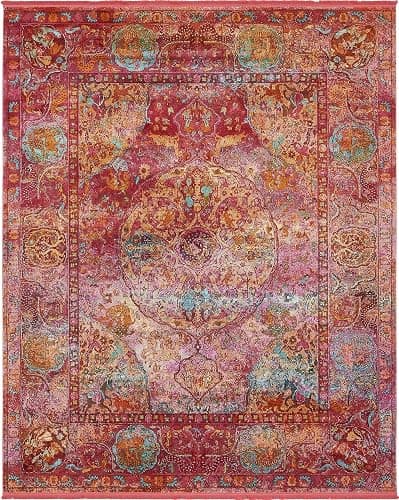 Unique Loom Baracoa Collection Area Rug - Rumba (8' 4" x 10' Rectangle, Red/ Brown) - Image 1