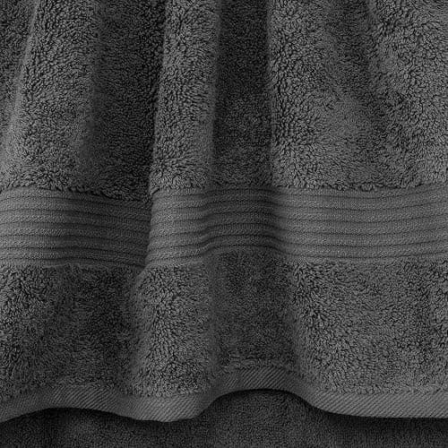 Cotton Paradise 4 Piece Turkish Bath Towels for Bathroom, Extra Large Soft Plush Towels Bathroom Set, Dark Gray thumbnail 4