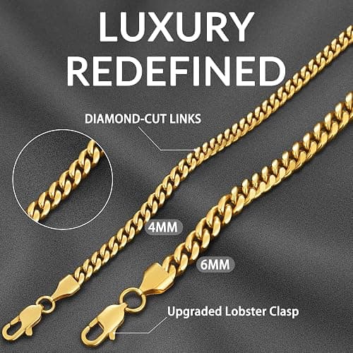 Momlovu 18K Gold Plated Chain Silver Tone Chain for Men  thumbnail 3