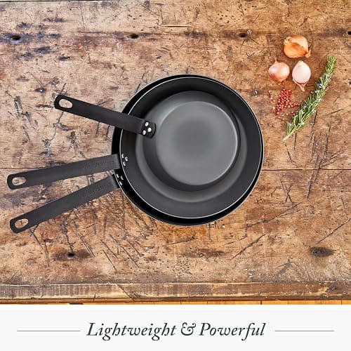 Merten & Storck Pre-Seasoned Carbon Steel 8” Frying Pan Skillet, Use on Induction, Stove and Grill, Durable, Even-Heating, for Searing, Grilling, Oven Use, and Campfire, Indoor/Outdoor thumbnail 8