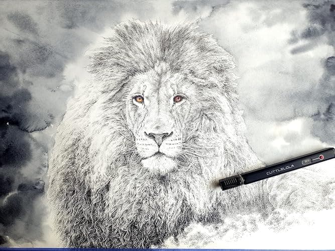 CUTTLELOLA Electric Dotspen II - the Black Knight, rechargeable pen for artists, hobbist, tatooist. Use Electric Pen for managa, sketching, stippling, pen and ink drawing,doodle etc. thumbnail 2