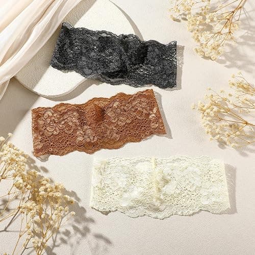 CWJCYTNSN Floral Lace Headbands for Women,Elegant Thin Stretchy 3 Pcs | Thin Lace, Breathable & Cool for Summer. Vintage Style Matches Casual, Boho, Retro. Non-Slip Wide Band. Handmade Gift thumbnail 5