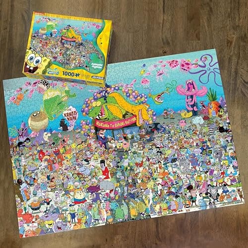 Aquarius Spongebob 1000 Piece Jigsaw Puzzle for Teens and Adults - 25th Anniversary Bikini Bottom Nickelodeon 20"x28" Collectible Gifts thumbnail 4