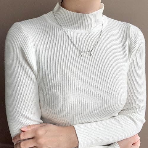 Crystal Spaced Letter Necklace, Initial Charm Necklace, CZ Diamond Alphabet Necklace, Zirconia Letter Charm Necklace, Sparkly Name Jewellery, Custom Dangle Initial Necklace, Drop Letter Necklace thumbnail 6