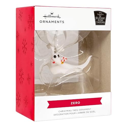 Hallmark Disney Tim Burton's The Nightmare Before Christmas Zero with Candy Cane Christmas Ornament, Gifts for Disney Fans thumbnail 7