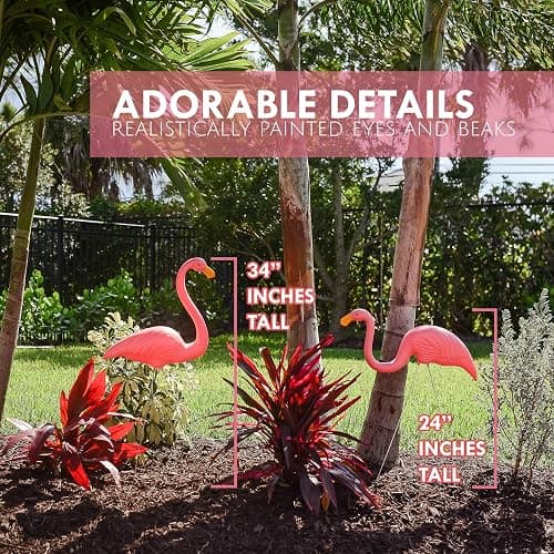 Galashield Pink Flamingo Yard Decorations Pack of 2 Flamingo Decor Ornaments for Outdoor Lawn and Garden thumbnail 5