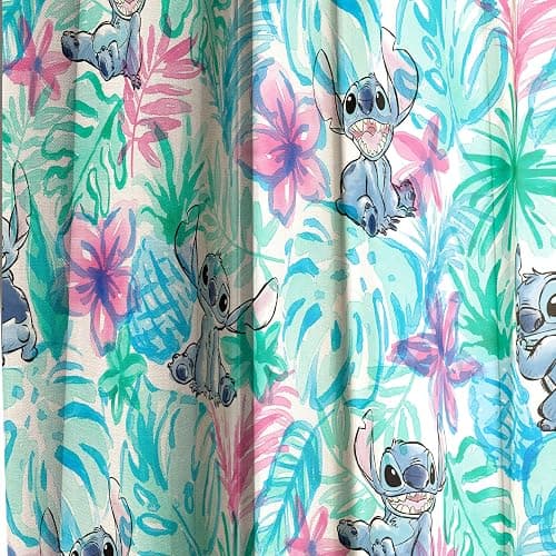 Jay Franco Window Curtains for Kids Bedroom 4-Piece Drape Set with 2 Tiebacks, Blue - Lilo & Stitch, 42" W x 63" L (Pack of 2) thumbnail 5