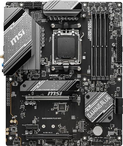 MSI B650 Gaming Plus WiFi Gaming Motherboard (AMD Ryzen 9000/8000/7000 Series Processors, AM5, DDR5, PCIe 4.0, M.2, SATA 6Gb/s, USB 3.2 Gen 2, HDMI/DP, Wi-Fi 6E, Bluetooth 5.3, 2.5Gbps LAN, ATX) thumbnail 2