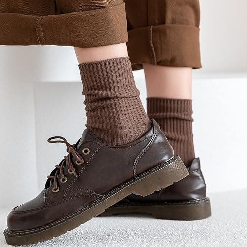 ACCFOD Womens Cute Crew Socks Casual Athletic Aesthetic Socks Neutral Cotton Socks for Women Granola Girls Clothes thumbnail 7