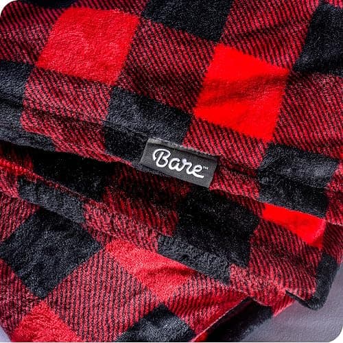 Bare Home Fleece Blanket - Full/Queen - Ultra-Soft Lightweight for Bed, Sofa, and Couch - Luxury Microplush - Cozy Warm Blanket (Full/Queen, Buffalo Plaid - Red/Black) thumbnail 6
