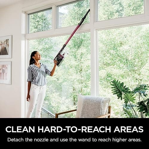 Shark Cordless Vacuum Cleaner, HEPA Filter, Lightweight, Portable, Rechargeable, Pet Hair Pickup, Removable Handheld, Crevice, Upholstery & Dusting Brush Included, 40-min runtime, Red, IZ362H thumbnail 3