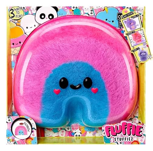 Fluffie Stuffiez Rainbow Large Collectible Feature Plush 11" - Surprise Reveal Unboxing with Huggable ASMR Fidget DIY Fur Pulling, Ultra Soft Fluff - Image 1