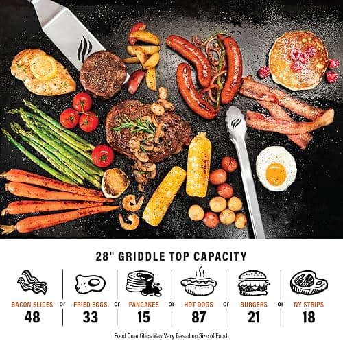 Blackstone 2311 Iron Forged 28” Omnivore Griddle with X-Braced Hood, Powder Coated Steel, Black thumbnail 5