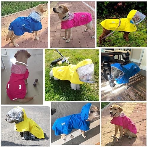 Waterproof Dog Raincoat, Adjustable Reflective Lightweight Pet Rain Clothes with Poncho Hood (X-Large, Dark Pink) thumbnail 8