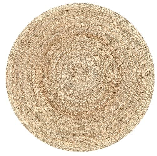 Hausattire Hand Woven Jute Braided Rug, 6’ Round – Natural, Reversible Boho Entry Area Rugs for Kitchen, Living Room I Farmhouse Decorative Floor Rug, 6 Feet Round thumbnail 3