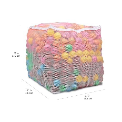 Amazon Basics BPA Free Crush-Proof Plastic Ball, Pit Balls with Storage Bag, for Toddlers Kids 12+ Months Play, Pack of 1000 Balls, 6 Bright Colors thumbnail 2