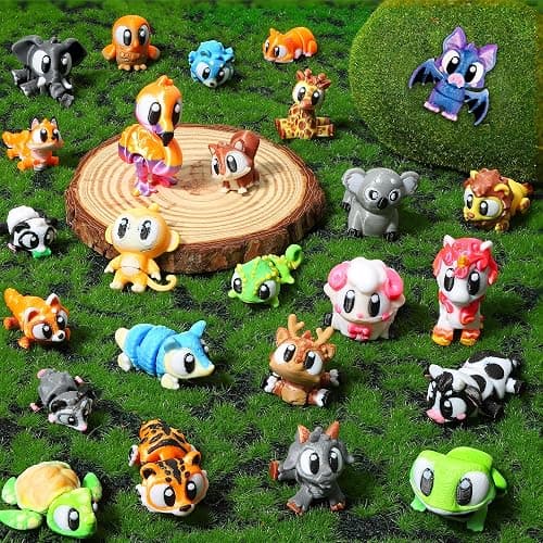 Kanmeii 25 PCS Large 3D Printed Animals, Articulated Fidget Toys | Articulated 3D Printed Animals for Desk Pets, Home Office Displays, Party Favors and Goodie Bag Stuffers thumbnail 5