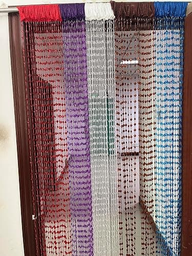 ZiDeTang Acrylic Maple Leaves Diamond Décor Beaded Door Curtain String Doorway Room Divider Window Tassel Blind Screen Panel (39.3"x76.7",Brown) thumbnail 9