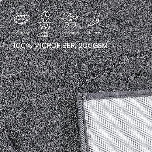 Lacoste Heritage Bath Rug – Ultra Soft Quick-Dry Microfiber and Tufted, Super Absorbent with Non-Slip Backing, Signature Crocodile Embossed Design and Stylish Bathroom Mat 20"x32" – Meteorite thumbnail 6