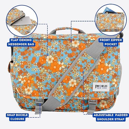 J World New York Thomas Laptop Messenger Bag for Women & Men. Kids Computer Bookbag thumbnail 5