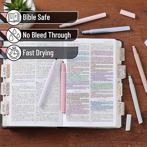 Mr. Pen- Aesthetic Highlighters No Bleed, 6 Pack, Pastel Colors, Chisel Tip | Cute Bible Highlighters Assorted Colors for Journaling, Highlighting, Underlining, Fast Dry, Back to School Supplies thumbnail 5