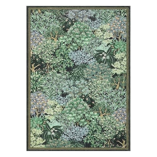 GarveeHome Forest Rugs 6x9, Blue Green Washable Area Rug for Living Room, Botanical Low Pile Non Slip Stain Resistance Woodland Area Rug for Farmhouse, Bedroom, Dining Room thumbnail 4