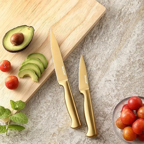 McCook® Knife Sets, Golden Titanium Stainless Steel Kitchen Knife Block Sets with Built-in Sharpener thumbnail 8