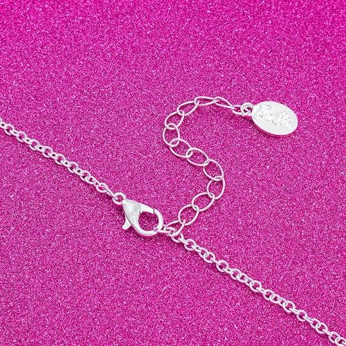 Barbie Crystal Script Logo Necklace (Silver) thumbnail 6