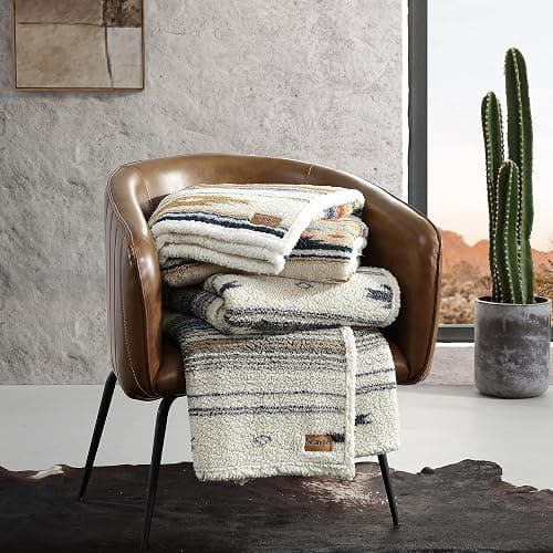 Wrangler- Throw Blanket, Ultra Soft Plush Home Decor, All Season Reversible Sherpa Bedding (Coyote Sands Ivory, 50 x 60) thumbnail 5