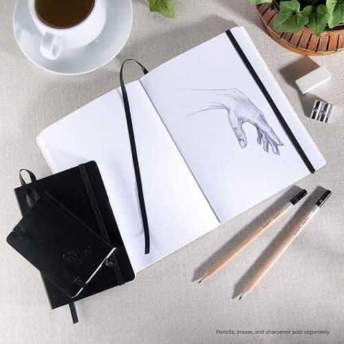 Pentalic 3" x 4" Pocket Sketchbook Traveler Journal, 160 Pages, Black thumbnail 5