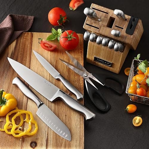 McCook® Knife Sets,German Stainless Steel Knife Block Sets with Built-in Sharpener thumbnail 6