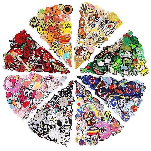 NICEVINYL Embroidered Iron-on Patches Applique: 72Pcs Random Assorted Decorative Patches Iron on/Sew on for Clothing Accessories - Image 1