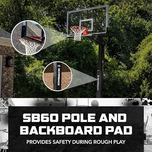 Silverback In-Ground Basketball Hoops, Adjustable Height Tempered Glass Backboard and Pro-Style Flex Rim. - Multiple Styles Available thumbnail 7