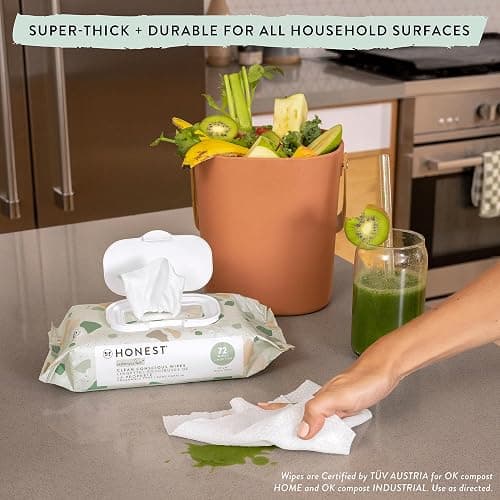 The Honest Company Clean Conscious Multi-Use Wipes Unscented Hypoallergenic Baby for Sensitive Skin 99% Water Plant-Based Compostable Geo Mood 288 Count thumbnail 2