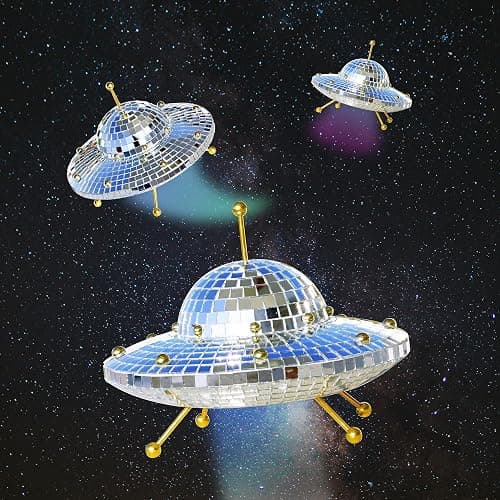 RGZOCT UFO Disco Ball Silver Disco Ball Decor Disco Spaceship Retro Reflective Décor Mirror Decorations for Home,Party,Garden,Handmade Gift (8 * 6inch) - Image 1