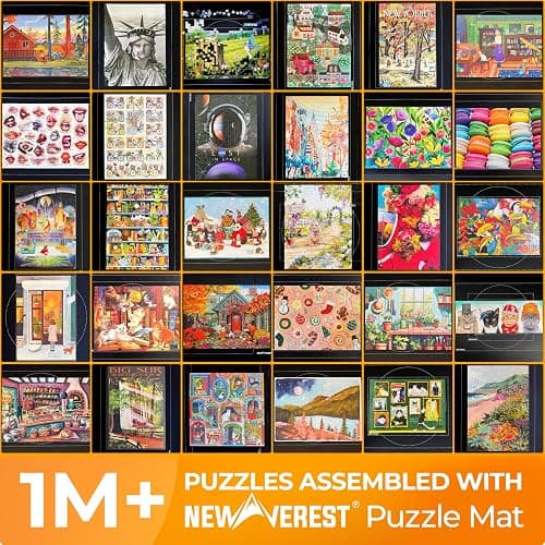 Newverest Jigsaw Puzzle Mat Roll Up, Saver Pad 39.4” x 23.6” Portable Keeper Up to 1000 Pieces with Non-Slip Rubber Bottom and Polyester Top + 3 Puzzle Sorting Trays, Travel-Friendly Storage Bag thumbnail 3