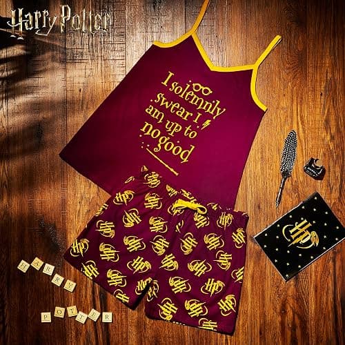Harry Potter Girls Short Pyjama Set, 2 Piece Breathable Lounge Wear thumbnail 2