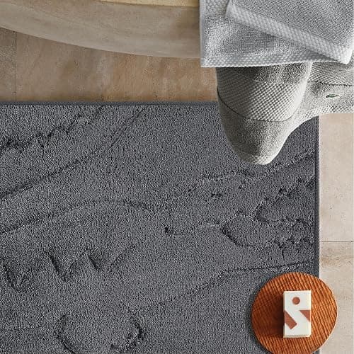 Lacoste Heritage Bath Rug – Ultra Soft Quick-Dry Microfiber and Tufted, Super Absorbent with Non-Slip Backing, Signature Crocodile Embossed Design and Stylish Bathroom Mat 20"x32" – Meteorite thumbnail 4