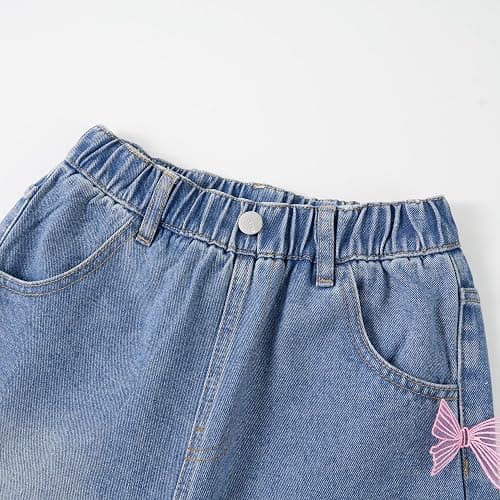 Rolanko Girls Jeans Denim Elastic Wasit Wide Leg Baggy Pants Kids Clothes 4-14 Years thumbnail 7