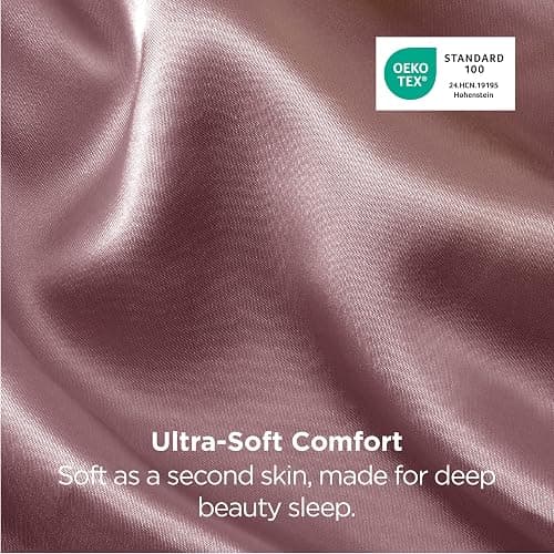 Bedsure Satin Pillowcase for Hair and Skin Queen - Silky Pillowcase 2 Pack with Envelope Closure, Similar to Silk Pillow Cases, Gifts for Women Men, Nostalgia Rose, 20x30 Inches, 2pcs thumbnail 7