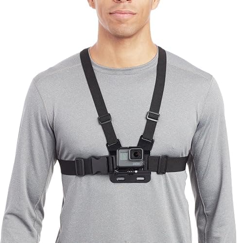 Amazon Basics Adjustable Chest Mount Harness for GoPro Camera, Compatible with GoPro Hero Series, Black thumbnail 3