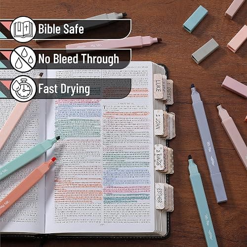 Mr. Pen- Aesthetic Cute Highlighters, 8 pcs, Chisel Tip, Earthy Colors, Assorted Colors,No Bleed Bible Pastel Highlighter Set thumbnail 5