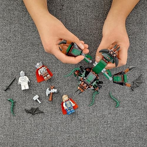 LEGO Marvel Attack on New Asgard, Thor Buildable Toy 76207 with Hammer, Stormbreaker and Monster Figure, Love and Thunder Movie Set thumbnail 4