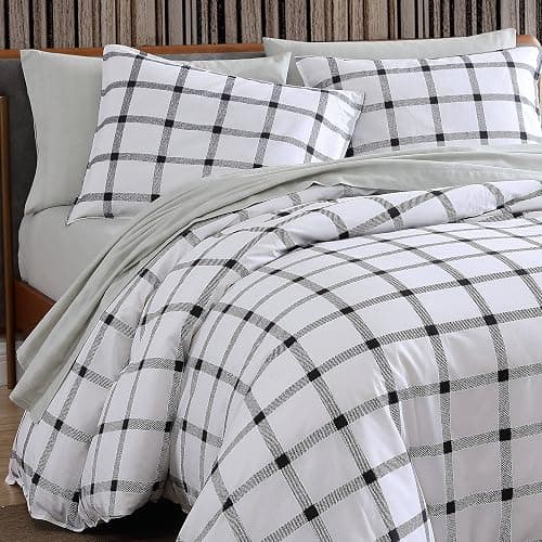 Eddie Bauer - Queen Sheets, Cotton Flannel Bedding Set,4 pcs, Brushed for Extra Softness, Cozy Home Decor (Grey, Queen) thumbnail 2