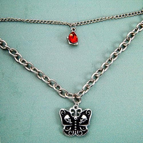 Anjulery 24Pcs Silver-Tone Skull Butterfly Enamel Charms Set, Gothic Metal Pendants for DIY Jewelry Making, Halloween Craft Supplies thumbnail 5