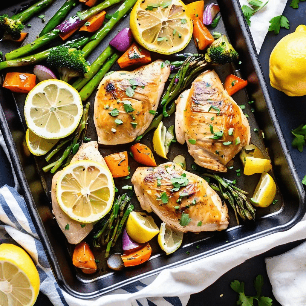 Sheet Pan Lemon Garlic Chicken - MarketGrow.com
