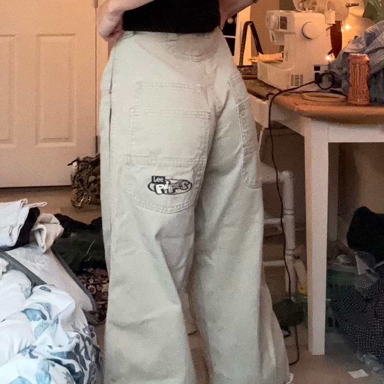 JNCO JEANS DUPE LEE PIPES 2000s SKATEWEAR WIDELEG... thumbnail 5